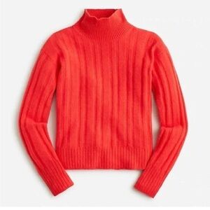 J. Crew Red Merino Wool Mock Neck Sweater